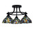 Toltec Lighting - 3417-MB-9955 - Three Light Semi-Flush Mount - Paramount - Matte Black