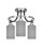 Toltec Lighting - 3417-MBBN-4062 - Three Light Semi-Flush Mount - Paramount - Matte Black & Brushed Nickel