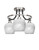 Toltec Lighting - 3417-MBBN-4811 - Three Light Semi-Flush Mount - Paramount - Matte Black & Brushed Nickel