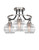 Toltec Lighting - 3417-MBBN-5110 - Three Light Semi-Flush Mount - Paramount - Matte Black & Brushed Nickel