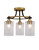 Toltec Lighting - 3417-MBBR-300 - Three Light Semi-Flush Mount - Paramount - Matte Black & Brass