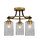 Toltec Lighting - 3417-MBBR-3002 - Three Light Semi-Flush Mount - Paramount - Matte Black & Brass