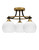Toltec Lighting - 3417-MBBR-4101 - Three Light Semi-Flush Mount - Paramount - Matte Black & Brass