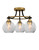 Toltec Lighting - 3417-MBBR-4102 - Three Light Semi-Flush Mount - Paramount - Matte Black & Brass