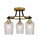 Toltec Lighting - 3417-MBBR-4250 - Three Light Semi-Flush Mount - Paramount - Matte Black & Brass