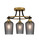 Toltec Lighting - 3417-MBBR-4252 - Three Light Semi-Flush Mount - Paramount - Matte Black & Brass