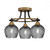 Toltec Lighting - 3417-MBBR-4602 - Three Light Semi-Flush Mount - Paramount - Matte Black & Brass