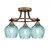 Toltec Lighting - 3417-MBBR-4605 - Three Light Semi-Flush Mount - Paramount - Matte Black & Brass