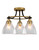 Toltec Lighting - 3417-MBBR-4760 - Three Light Semi-Flush Mount - Paramount - Matte Black & Brass