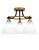 Toltec Lighting - 3417-MBBR-4761 - Three Light Semi-Flush Mount - Paramount - Matte Black & Brass