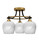 Toltec Lighting - 3417-MBBR-4811 - Three Light Semi-Flush Mount - Paramount - Matte Black & Brass