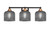 Toltec Lighting - 3423-MBBR-4612 - Three Light Bath Bar - Paramount - Matte Black & Brass