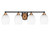 Toltec Lighting - 3424-MBBR-4021 - Four Light Bath Bar - Paramount - Matte Black & Brass