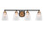 Toltec Lighting - 3424-MBBR-461 - Four Light Bath Bar - Paramount - Matte Black & Brass