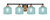 Toltec Lighting - 3424-MBBR-4615 - Four Light Bath Bar - Paramount - Matte Black & Brass