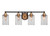 Toltec Lighting - 3424-MBBR-530 - Four Light Bath Bar - Paramount - Matte Black & Brass
