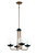 George Kovacs - P1504-416 - Four Light Chandelier - Outer Limits - Painted Bronze With Natural Brushed Brass