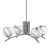 Toltec Lighting - 3704-GP-4109 - Four Light Chandelier - Kurve - Graphite