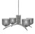 Toltec Lighting - 3704-GP-4612 - Four Light Chandelier - Kurve - Graphite