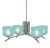 Toltec Lighting - 3704-GP-4615 - Four Light Chandelier - Kurve - Graphite
