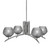 Toltec Lighting - 3704-GP-4622 - Four Light Chandelier - Kurve - Graphite