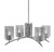 Toltec Lighting - 3704-GP-542 - Four Light Chandelier - Kurve - Graphite