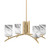 Toltec Lighting - 3704-NAB-3009 - Four Light Chandelier - Kurve - New Age Brass