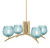 Toltec Lighting - 3704-NAB-4605 - Four Light Chandelier - Kurve - New Age Brass