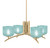Toltec Lighting - 3704-NAB-4615 - Four Light Chandelier - Kurve - New Age Brass