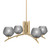 Toltec Lighting - 3704-NAB-4622 - Four Light Chandelier - Kurve - New Age Brass