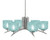 Toltec Lighting - 3706-GP-4615 - Six Light Chandelier - Kurve - Graphite