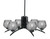 Toltec Lighting - 3706-MB-4602 - Six Light Chandelier - Kurve - Matte Black