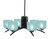 Toltec Lighting - 3706-MB-4615 - Six Light Chandelier - Kurve - Matte Black