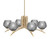 Toltec Lighting - 3706-NAB-4622 - Six Light Chandelier - Kurve - New Age Brass