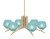 Toltec Lighting - 3706-NAB-4625 - Six Light Chandelier - Kurve - New Age Brass