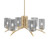 Toltec Lighting - 3706-NAB-542 - Six Light Chandelier - Kurve - New Age Brass