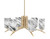 Toltec Lighting - 3706-NAB-549 - Six Light Chandelier - Kurve - New Age Brass