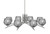 Toltec Lighting - 3708-GP-4602 - Eight Light Chandelier - Kurve - Graphite
