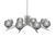 Toltec Lighting - 3708-GP-4622 - Eight Light Chandelier - Kurve - Graphite