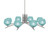 Toltec Lighting - 3708-GP-4625 - Eight Light Chandelier - Kurve - Graphite