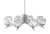 Toltec Lighting - 3708-GP-4819 - Eight Light Chandelier - Kurve - Graphite