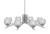 Toltec Lighting - 3708-GP-5110 - Eight Light Chandelier - Kurve - Graphite