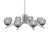 Toltec Lighting - 3708-GP-5112 - Eight Light Chandelier - Kurve - Graphite