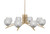 Toltec Lighting - 3708-NAB-5110 - Eight Light Chandelier - Kurve - New Age Brass