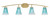 Toltec Lighting - 3724-NAB-725 - Four Light Bath Bar - Kurve - New Age Brass