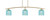 Toltec Lighting - 3733-NAB-4915 - Three Light Bar - Kurve - New Age Brass