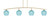 Toltec Lighting - 3734-NAB-4925 - Four Light Bar - Kurve - New Age Brass