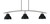 Toltec Lighting - 3736-GP-427-MB - Three Light Island Pendant - Kurve - Graphite