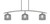 Toltec Lighting - 3736-GP-4612 - Three Light Island Pendant - Kurve - Graphite
