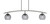 Toltec Lighting - 3736-GP-5112 - Three Light Island Pendant - Kurve - Graphite
